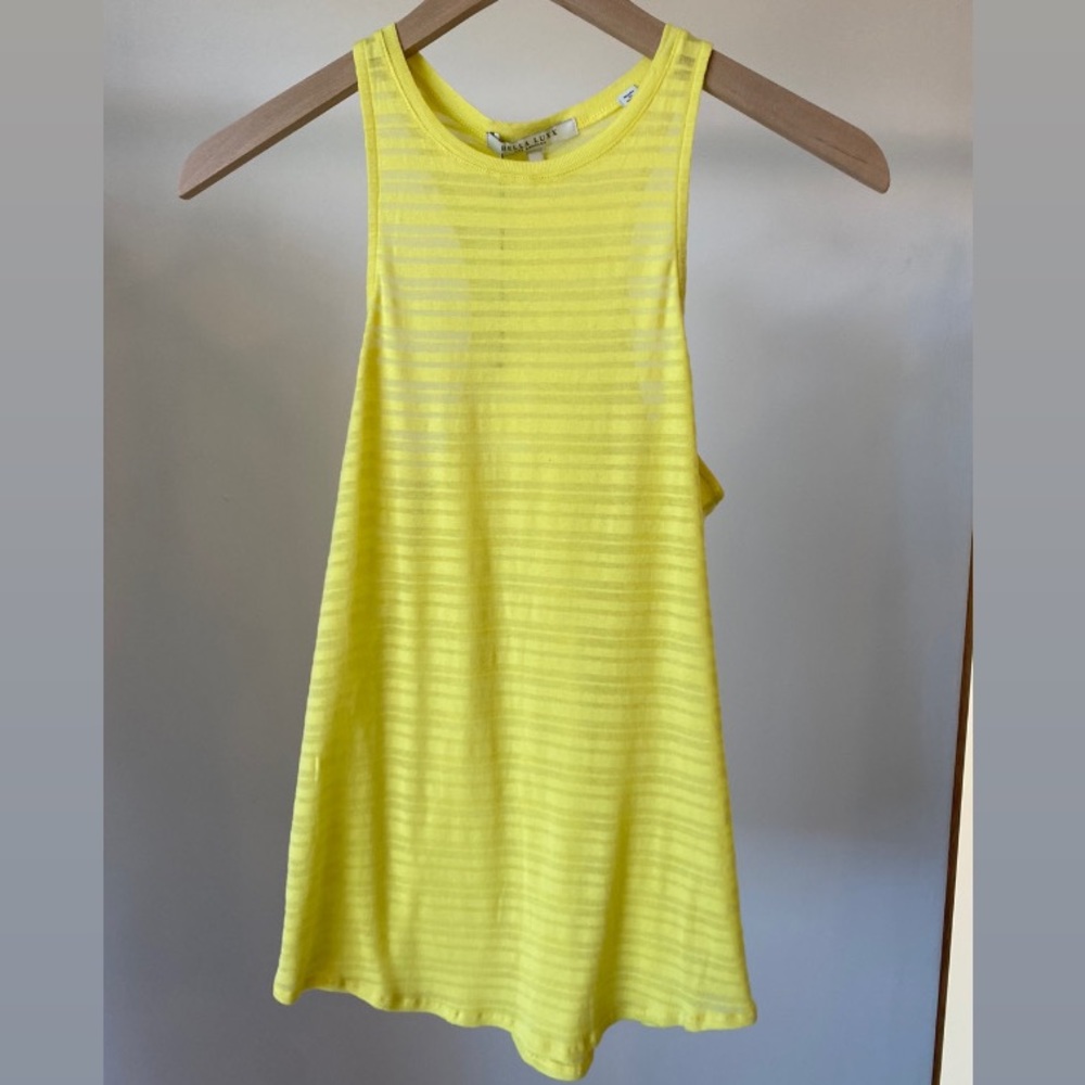 New With Tags Bella Luxx Yellow Stripe tank